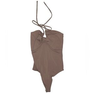 NWT Brown Halter Bodysuit
